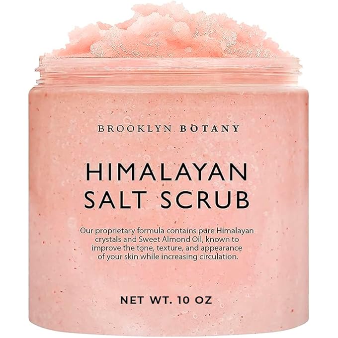 بروكلين بوتاني مقشر الجسم بملح بروكلين بوتاني الهيمالايا 10 أونصات - يقشر ويرطب وينظف بزيت اللوز الحلو الذي يعزز البشرة اللامعة والناعمة - مقشر للاستحمام والاستحمام - - Image 1